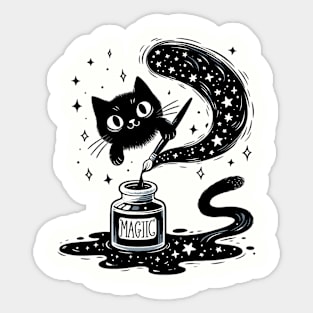 Mystical Ink Magic Cat Sticker